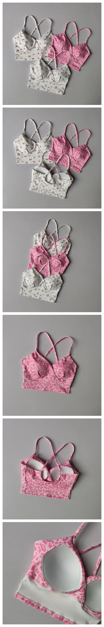 Printed Yoga Tank Top for Women with Chest Pad Fixed Cup Beautiful Back Sports Underwear Running Fitness Outfit Outdoor Strap