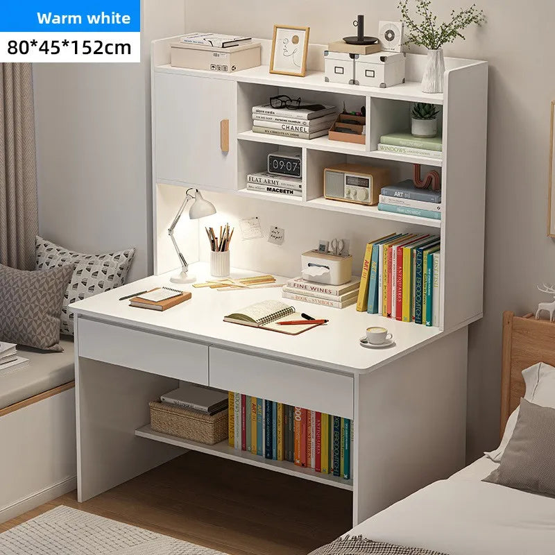 Aesthetic Desk Home Modern Simple Bookshelf Integrated Student Bedroom Learning To Write With Drawing Desk Office Computer Desk