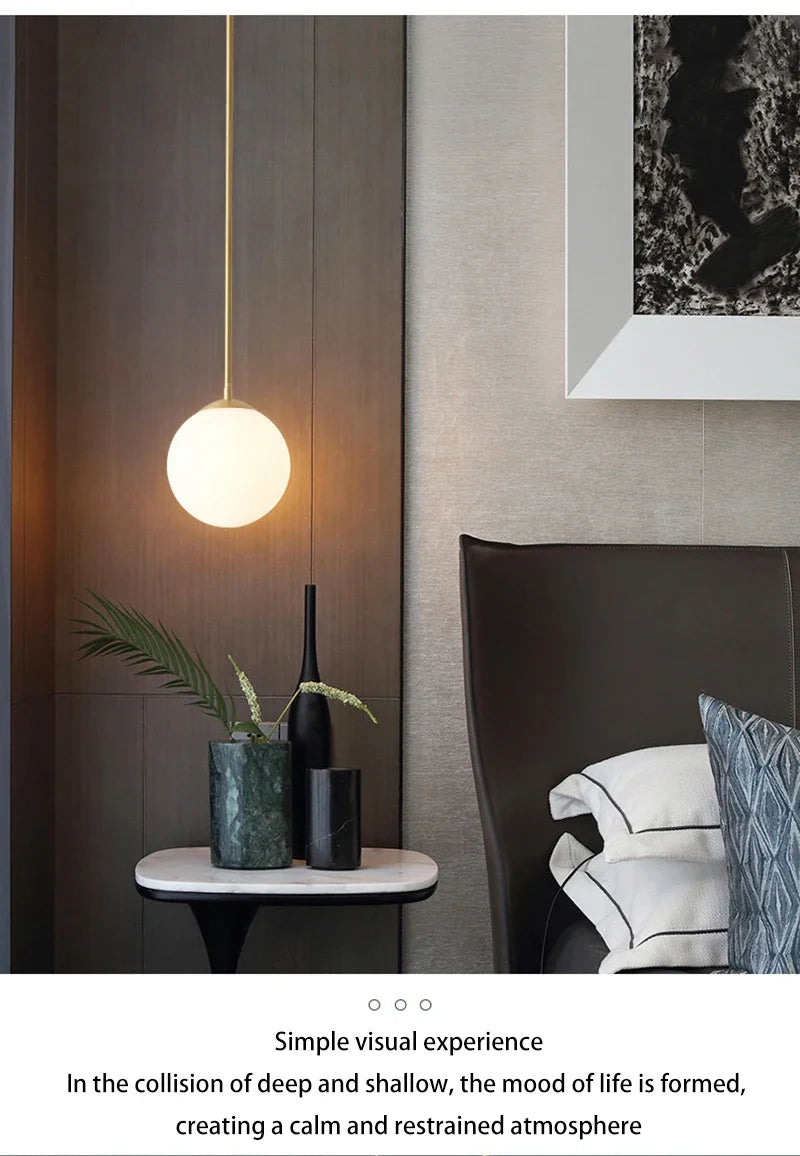LED Glass Ball Pendant Lamp Chandelier Lights Home Indoor Kitchen Island Restaurant Bar Table Decor Hanging Suspension
