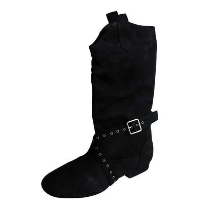 Customized Heel Practice Boots Half Boots Line Dance Boots Soft Suede Bottom Ballroom Party Dance Shoes Black Boots Dancing