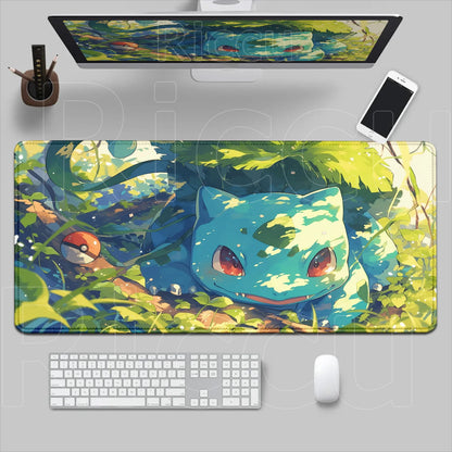 P-pokemon Bulbasaur Mouse Mats Rubber Mousepad Large Anime Gaming Accessories Pad Kawaii Carpet Cabinet Keyboard Office Deskmat