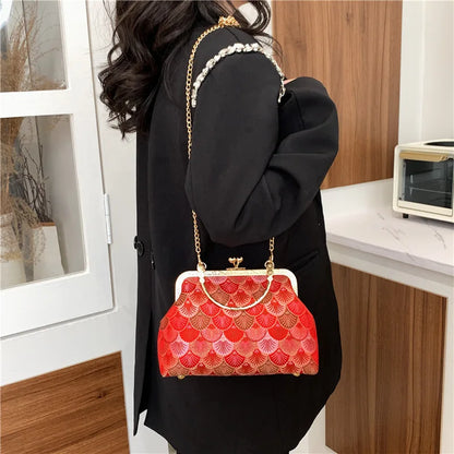 Luxury High Design Women Evening Bag Brand Party Banquet Glitter Bag for Ladies Wedding Clutch Handbag Shoulder Bag Chain Bolsas