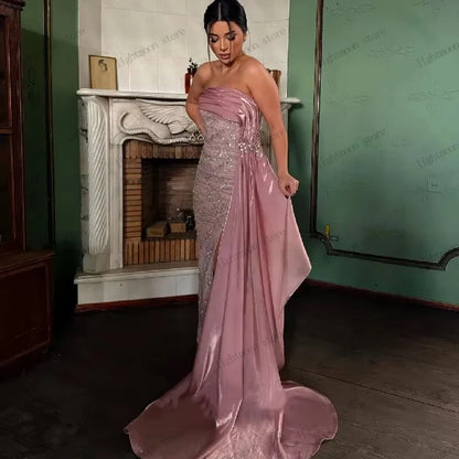 Charming Evening Dresses Gorgeous Prom Dress Beading Appliques Sleeveless Robes فساتين سهرة Elegant Vestidos De Gala Customized