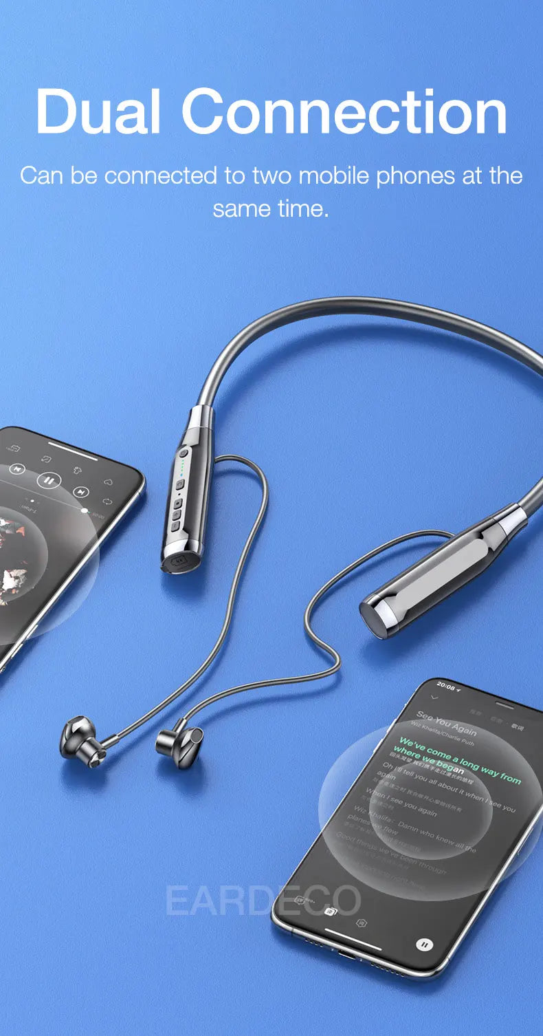 EARDECO 100 Hours Endurance Wireless Headphones Bass In-ear Bluetooth Headphone Earphone Music Sport Earbuds with Mic Stereo