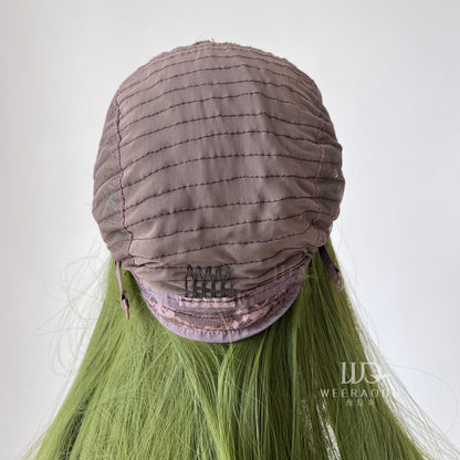 Green Lace Front Wigs for Fashion Women 26 Inches HD Straight 13*4 Natural Frontal Lace High Quality Synthetic for Cosplay
