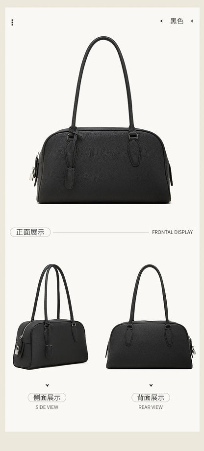 Women's Luxury Designer Handbags Genuine Leather Ladies Underarm Shoulder Bag New Fashion 2026 Cowhide Large Capacity Tote Bag