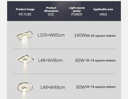 LED Ceiling Light with Spotlights Dimmable Remote Control Modern Living Room Lamp Fandelier Chandelier Smart Lighting