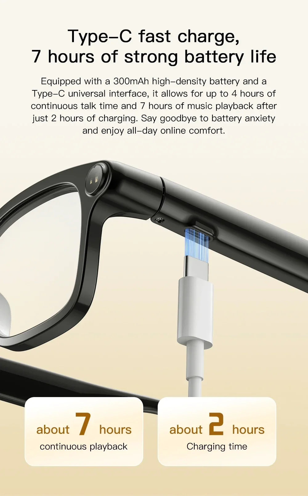 2026 New Smart Glasses 800W HD Camera Video Record AI Assistant Touch Control Translation HD Audio 300mAh Battery Smart Glasses