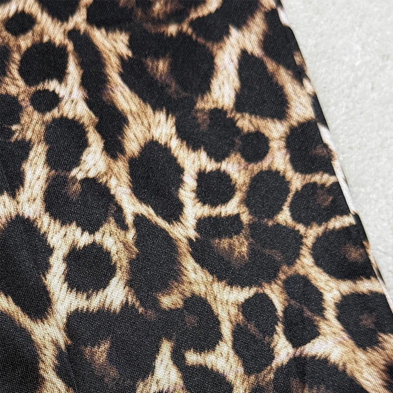 New Fashion Sexy Leopard Print Halter One-piece Jumpsuit Rompers Women Summer Backless Daily Outfit Playsuit Women Sleeveless