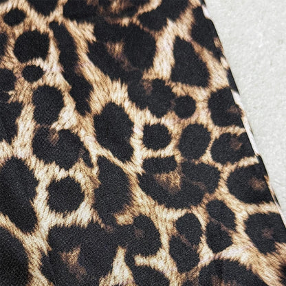 New Fashion Sexy Leopard Print Halter One-piece Jumpsuit Rompers Women Summer Backless Daily Outfit Playsuit Women Sleeveless