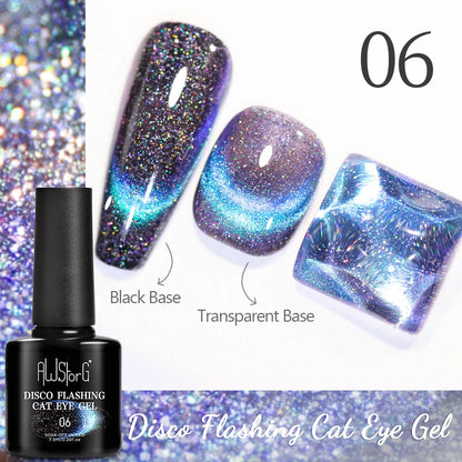 7.5ml Golden Light  Magnetic Gel Golden Gems Magnetic Gel Nail Polish Cat Nail Sparkling Glitter Semi Permanent Varnish