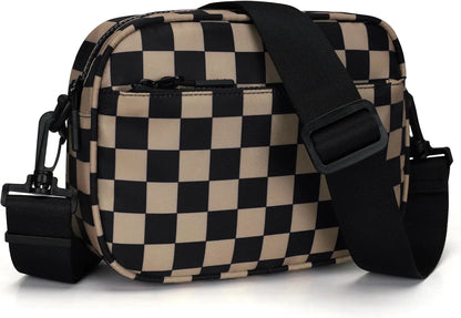 Small Checkered Crossbody Bag for Women Cute Purses Trendy Shoulder Handbags Wide Strap Anti theft Travel Purses Handbag Shoulder Bag, Cute Cross Body Wallet