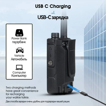 Retevis RA89 Walkie Talkie IP68 Usb-C Long Range Walkie Talkies FM VHF Ham Radio for Camping Hunting Emergency Rescue