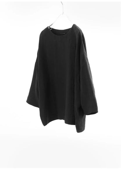 Plus-Size Women's Clothing~Hemp Long-Sleeved Shirt, Casual Sun-Protective Top, New Spring/Summer 2026 Style