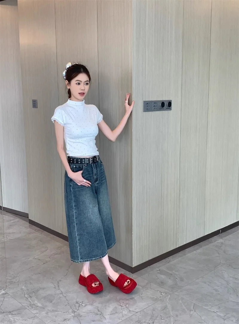 Women Platform Slippers Fashion Wedge Heeled Sandals Luxury Suede Casual Slides Summer New Beach Shoes for Women Sandalias Mujer