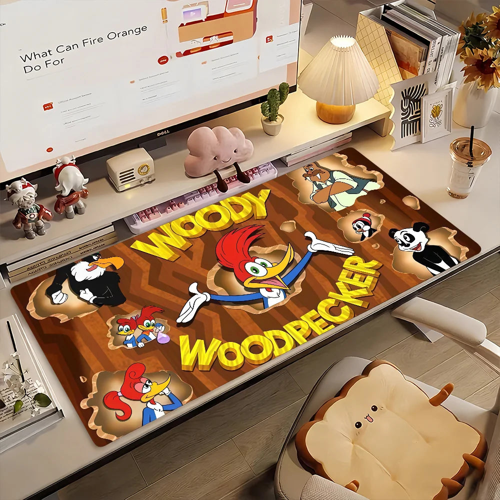 The W-Woody W-Woodpecker  Mouse Pad Non-slip Rubber Computer Mat Gamer Balance Decoracion Deskmat Laptop Office Large
