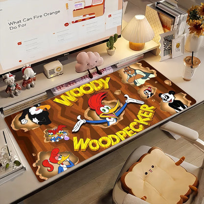 The W-Woody W-Woodpecker  Mouse Pad Non-slip Rubber Computer Mat Gamer Balance Decoracion Deskmat Laptop Office Large