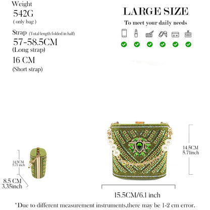 Queena Yan 2025 Italian Style Pointed Toe Rhinestone High Heels and Gold Wedge Bag Set - Elegant Ladies Party Women Shoes Heel