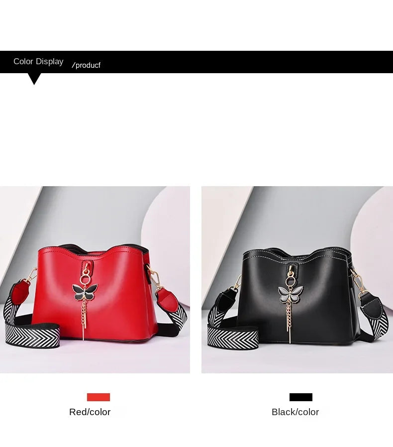 2025 Women White Handbag New Designer Butterfly Tassel PU Leather Messenger Bags Ladies Crossbody Female Tote Shoulder Bag