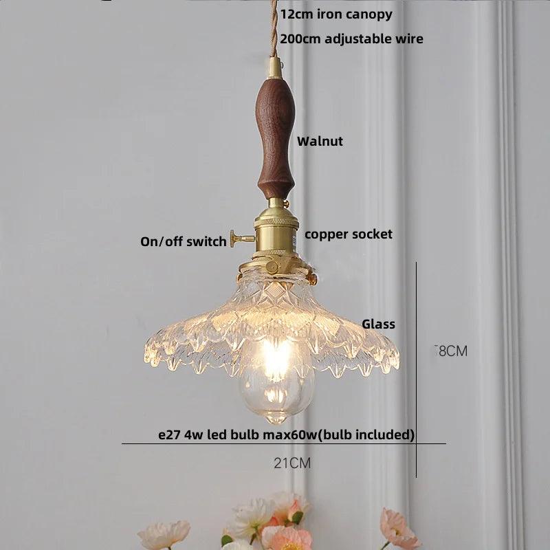 IWHD Knob Switch LED Pendant Lamp Bedroom Restaurant Cafe Luxury Crystal Glass Nordic Modern Interior Home Decor Hanging Lights