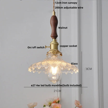 IWHD Knob Switch LED Pendant Lamp Bedroom Restaurant Cafe Luxury Crystal Glass Nordic Modern Interior Home Decor Hanging Lights