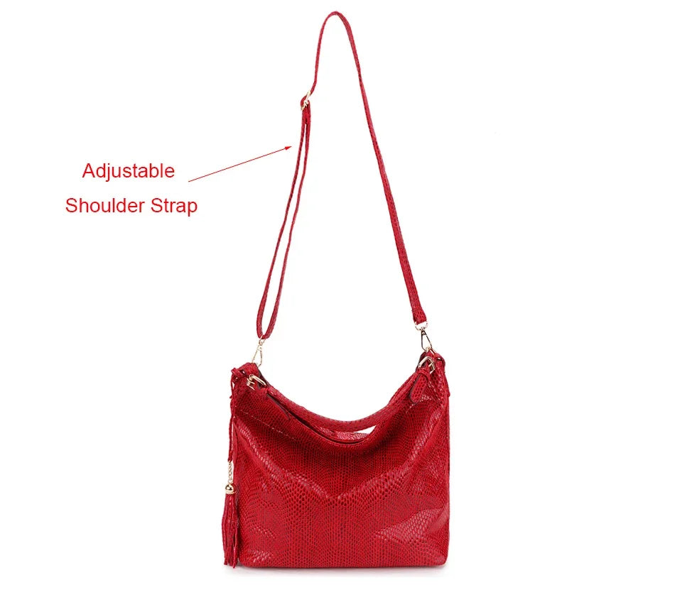 New Crossbody Bags for Women Tote Bag Hobo Messenger Bag Women's Shoulder Bag Vintage Tassel Ladies Hand Bags Leather Handbag