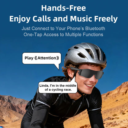 Smart Glasses Lightweight Auto-Tinting AI Glasses with Real-Time Simultaneous Translation Earbuds 2-in-1 Sunglasses