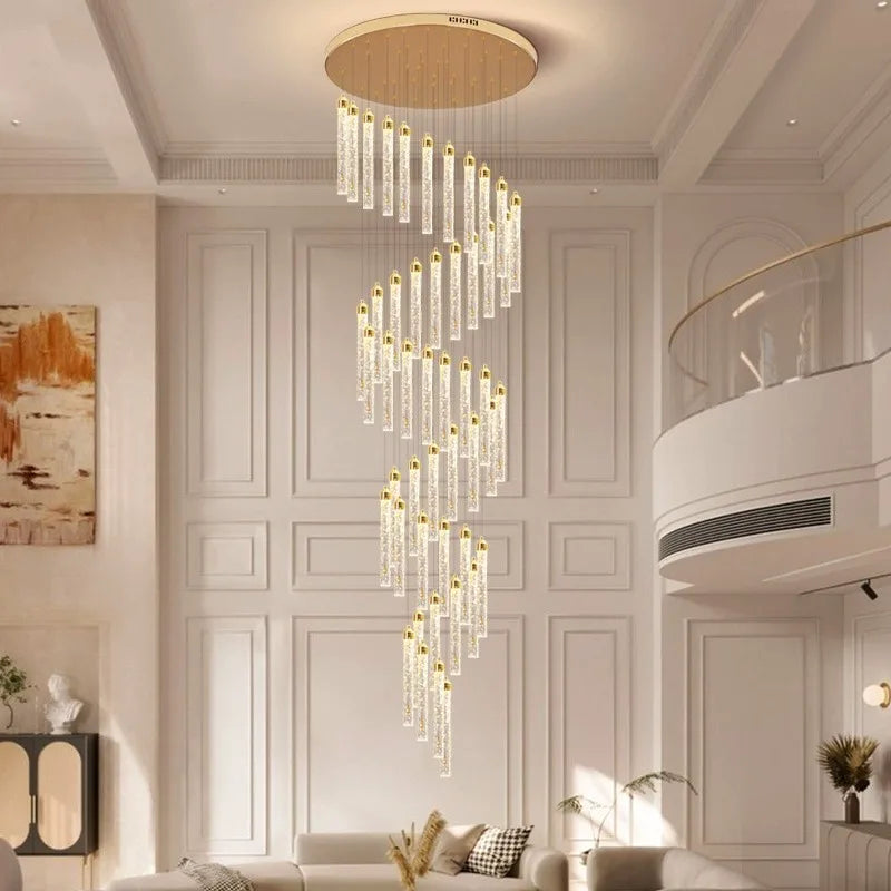 Modern Ceiling Chandelier Luxury Staircase Crystal Chandeliers Duplex Attic Villa Living Room Pendant Lights Home Decor Lighting