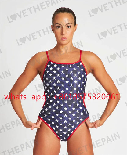 USA Female Swimsuit Bikini Sexy One-piece Comfortable Set Swimwear Functional Training Swimsuit Swimming Clothing 2026