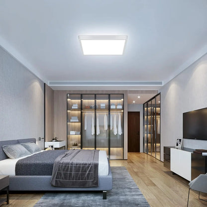 Tuya Smart LED Ceiling Lamp Wood Grain App Voice Control Alexa/Google Remote Control Square Ceiling Lights Living Room