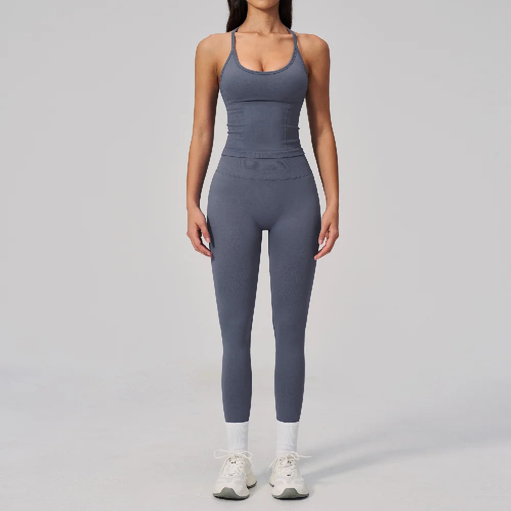 Fitness Suit 2PCS Women's Tracksuit Yoga Set Sports Outfits Gym Clothes Running Push Up Sportswear Female Workout Yoga Clothes