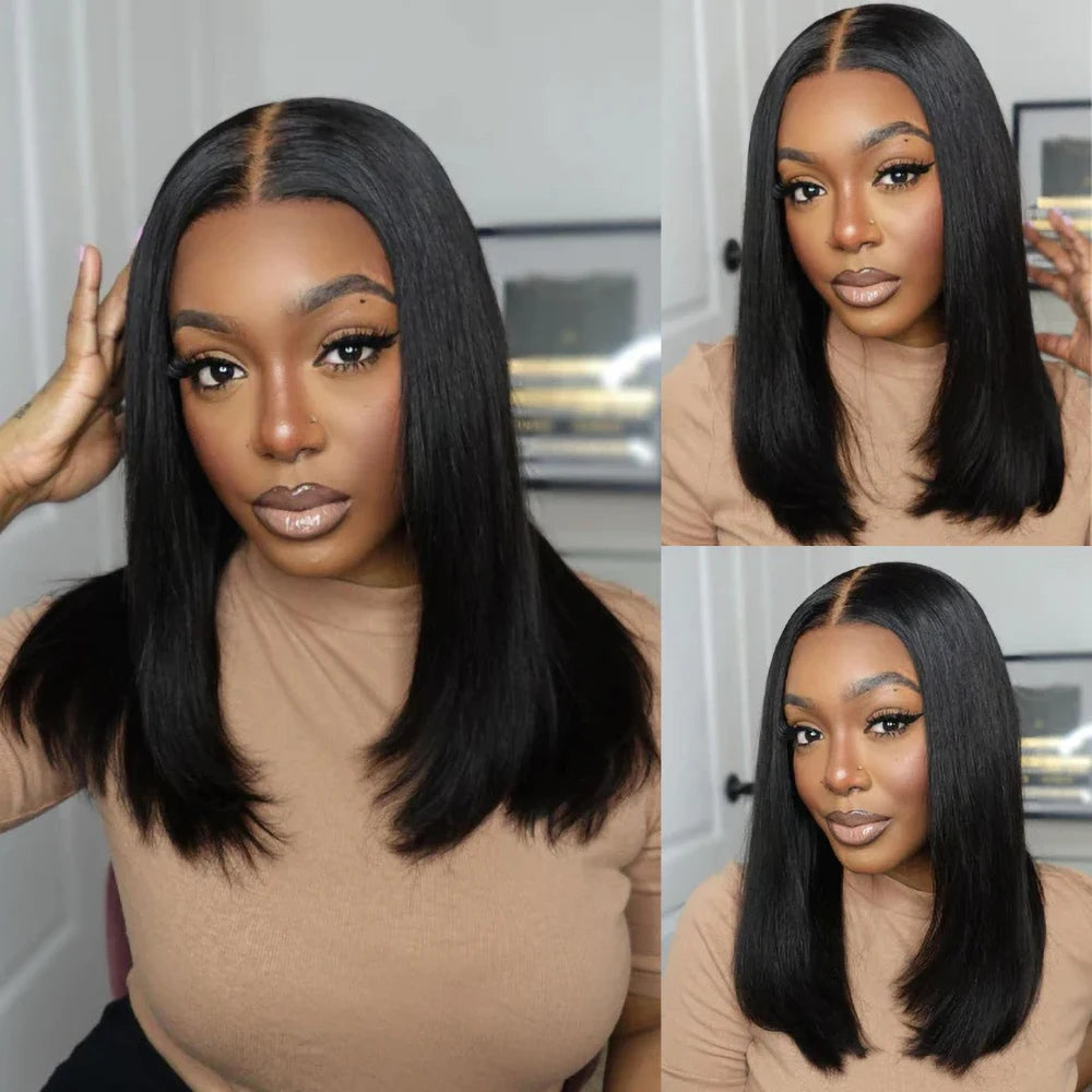 Straight Bob Wig Short 100% Human Hair Lace Frontal Wigs 13x4 Lace Front Wig 4x4 Lace Closure Wig Pre Plucked Bob Lace Wigs