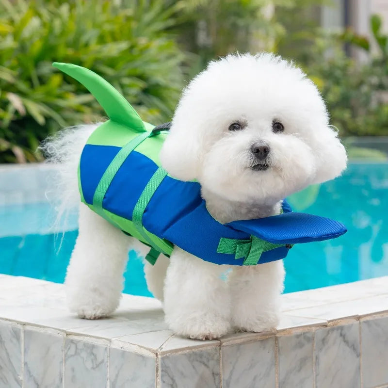 Pet Swimming Life Jacket Safety Vest For Dogs Swim Adjustable in Pool Surfing Drifting Dog Clothes Life Rescue Vest With Tail