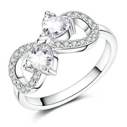 LAZA 925 Sterling Silver Colorful Rings Sparking Zirconium Bowknot Moon Sun Original Ring For Women Anniversary Wedding Gifts