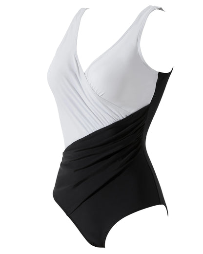 2026 New Sexy V-Neck One Piece Swimsuit For Women Plus Size Swimwear Female Bathing Suits Summer Beach Wear XL Size Swimsuit