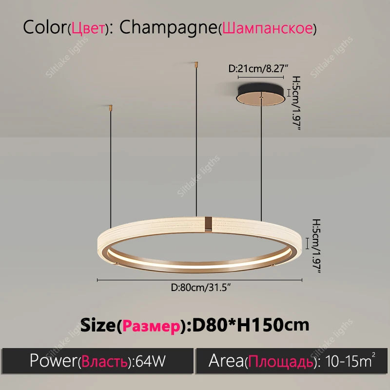 Modern design creative round simple chandelier ring Lights suitable for living room bedroom restaurant home round Pendant Lights
