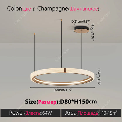 Modern design creative round simple chandelier ring Lights suitable for living room bedroom restaurant home round Pendant Lights