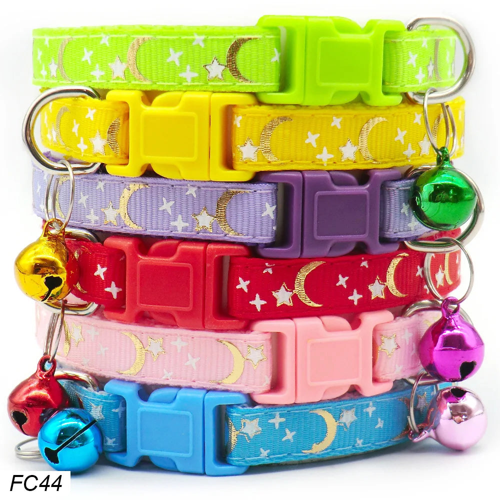 100Pcs Dog Collar With Bells Adjustable Customize Necklace Puppy Kitten Collar Accessories Pet Shop Products Rabbit Neck Strap
