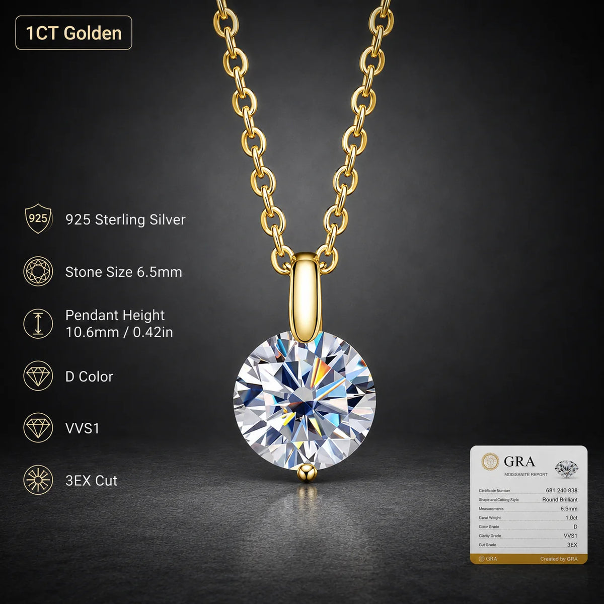 LongZhe S925 Silver Moissanite Mermaid Tear Necklace 1CT 2CT D Color GRA Certificate Diamond Tester Passed Fine Jewelry Gift