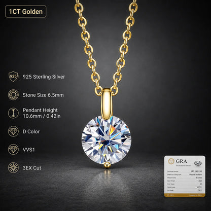 LongZhe S925 Silver Moissanite Mermaid Tear Necklace 1CT 2CT D Color GRA Certificate Diamond Tester Passed Fine Jewelry Gift