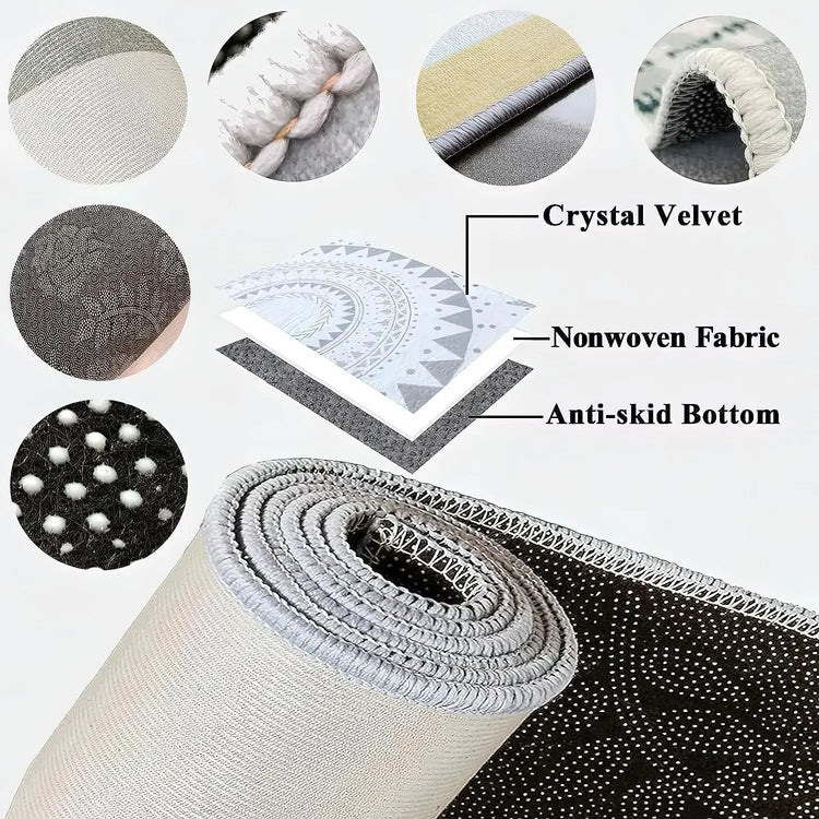 VIKAMA Stylish Motorcycle Display Rug: Non-Slip, Durable Motorcycle Parking Mat for Hallways and Corridors—Home Decor