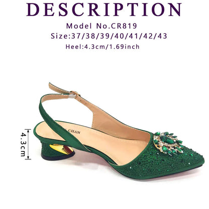 Purple 2024 Italian Design Girly Style Opend Toe Shoes And Bag Full Diamond Decoration with Appliques for Wedding Party