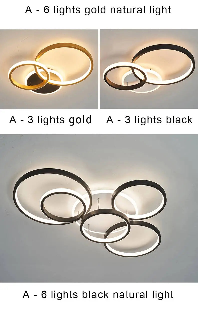 Modern LED Ceiling Chandeliers With Remote Control Decor Home Ring Lamp Living Room Bedroom Dining Room Ceiling Light Fixtures