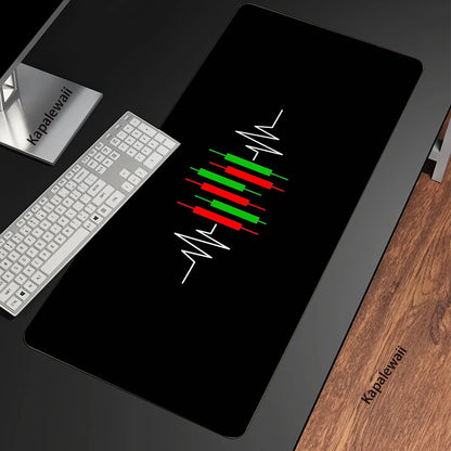 Stock Market XXL Mouse Pad 900x400 Chart Pattern Mousepads Keyboard Gaming Desk Mat Mice Computer Accessories Mouse Mat Carpet