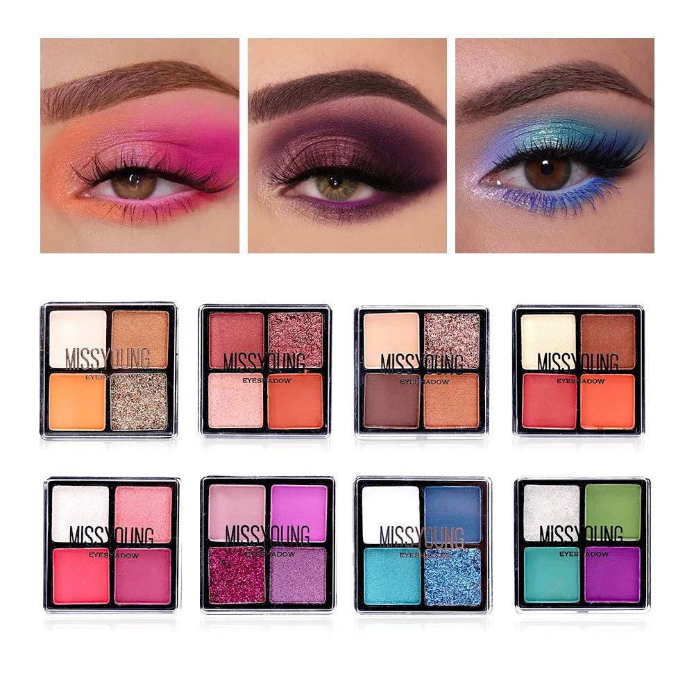 Portable Makeup Case Set Eyeshadow Lipstick Eyeliner Lip Liner Blush Complete Facial Cosmetic Kit, Ideal Holiday Gift Makeup Set
