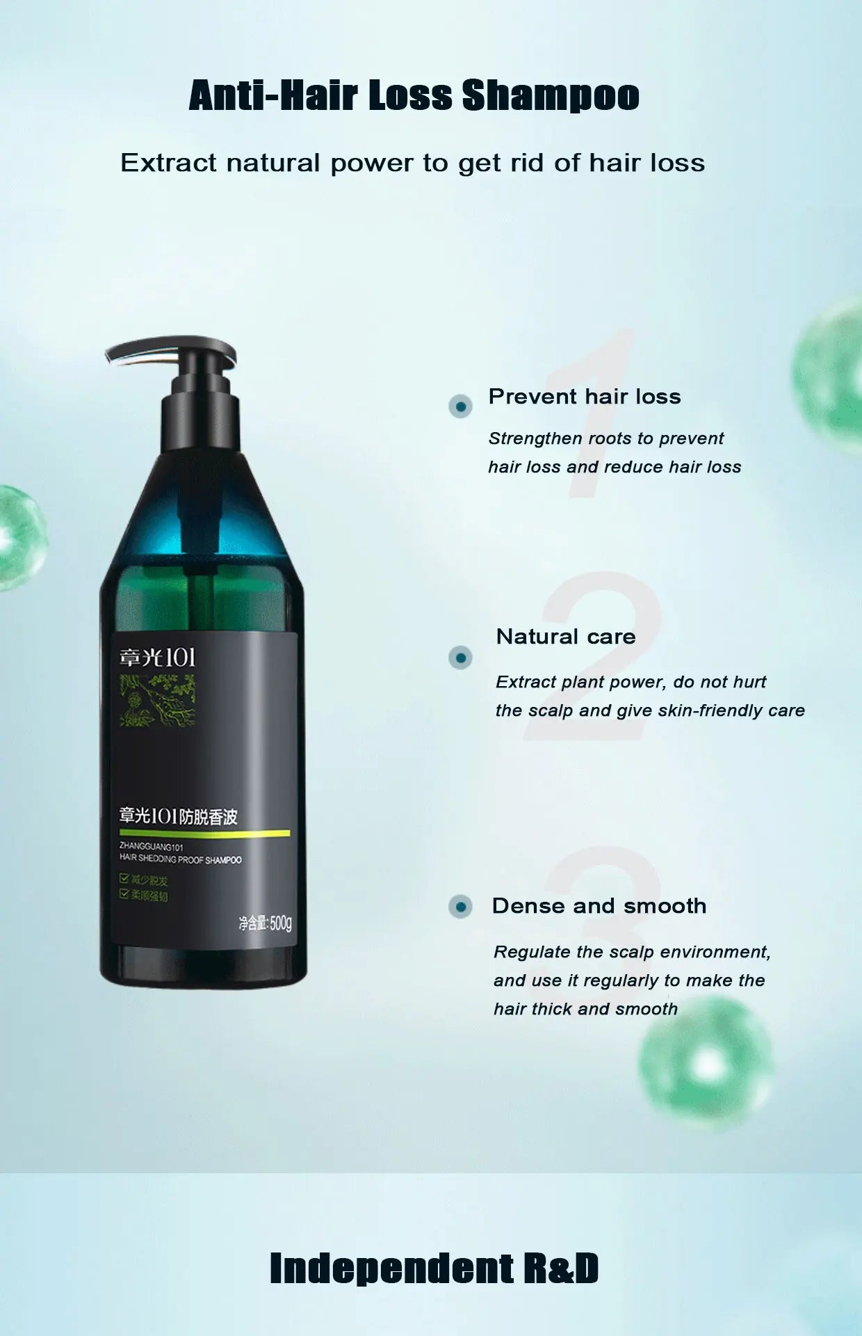 Zhangguang 101Hair Thickening Shedding proof  Oil Control Shampoo 500g Firming Root Thick Smooth Against Anti Hair Loss Shampoo
