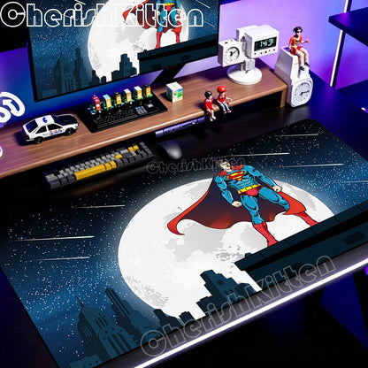 PC Office Speed Gamer Keyboard Mousepad Anime S-Superman Mouse Pad Laptop Gaming Accessories XXL Desk Mat 90x40 Non-slip Carpet