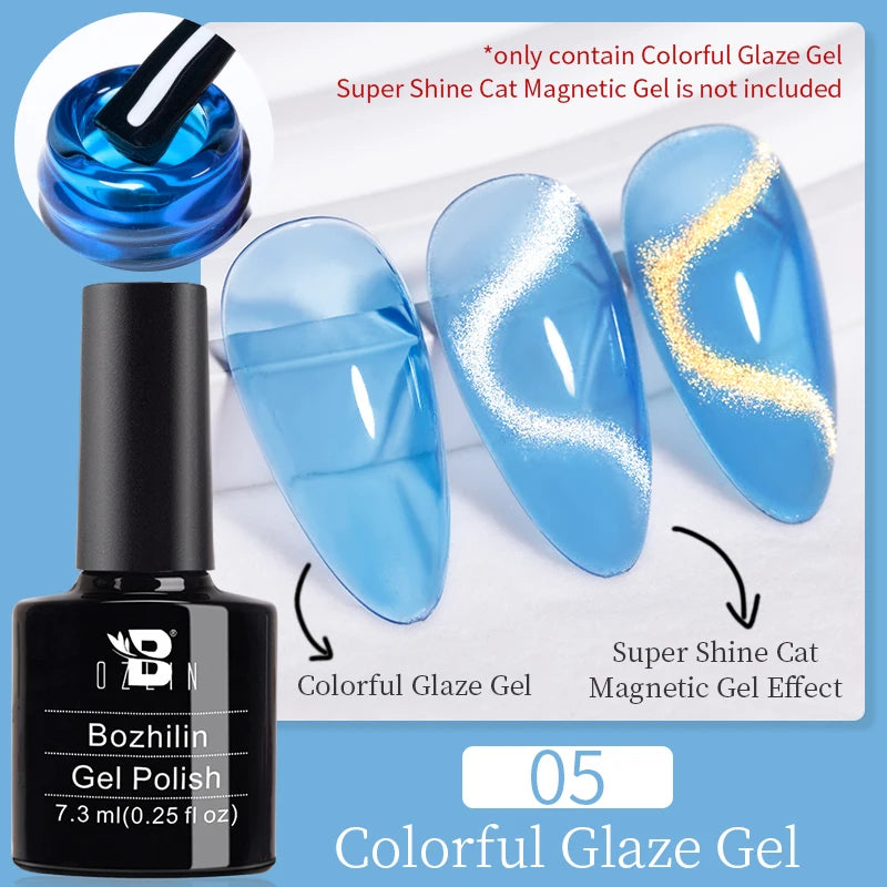 7.5ml Golden Light  Magnetic Gel Golden Gems Magnetic Gel Nail Polish Cat Nail Sparkling Glitter Semi Permanent Varnish