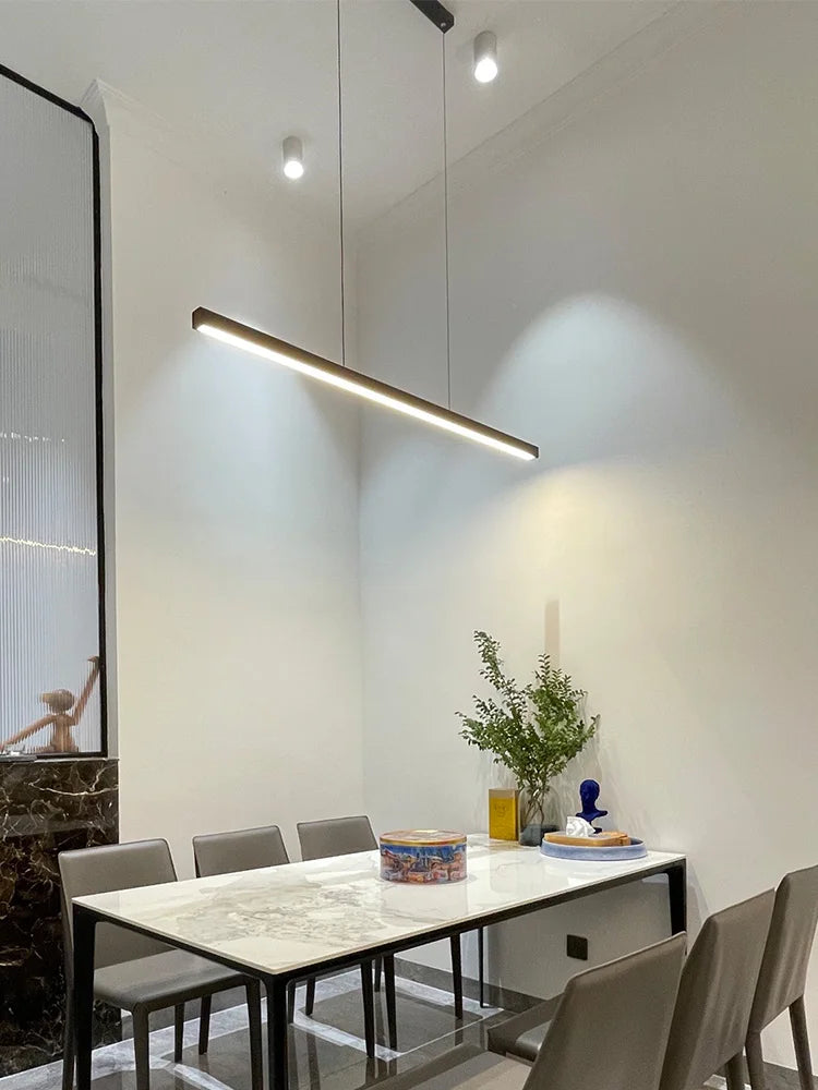 Dining Room Chandelier Dining Table Lighting Kitchen Bar Light LED Linear Lamp Restaurant Pendant Lights Modern Brief Droplight
