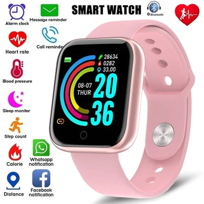 Y68 Color Screen Pedometers Sport Watches Bracelets D20 Heart Rate Blood Pressure Fitness Smart Wristband For Children Men Women